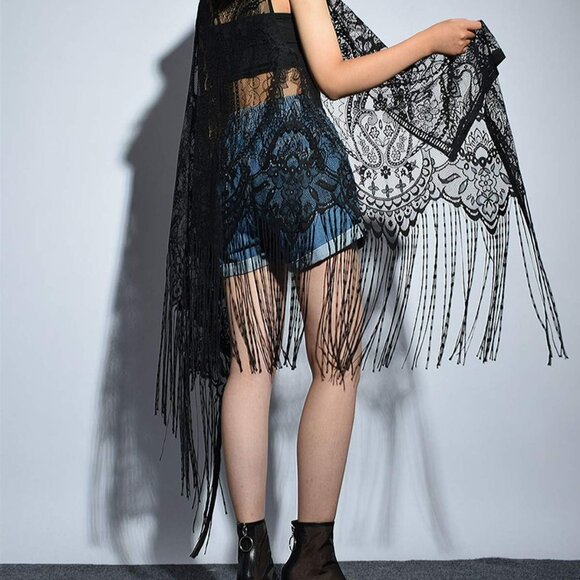 Summer Bohemian Lace Vest with Fringe – Open Front for Effortless Elegance - Picture 5 of 7
